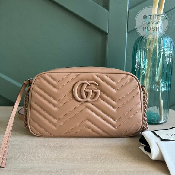 Gucci Handbags - New Gucci Marmont Small Camera Bag Beige Monotone Crossbody Bag